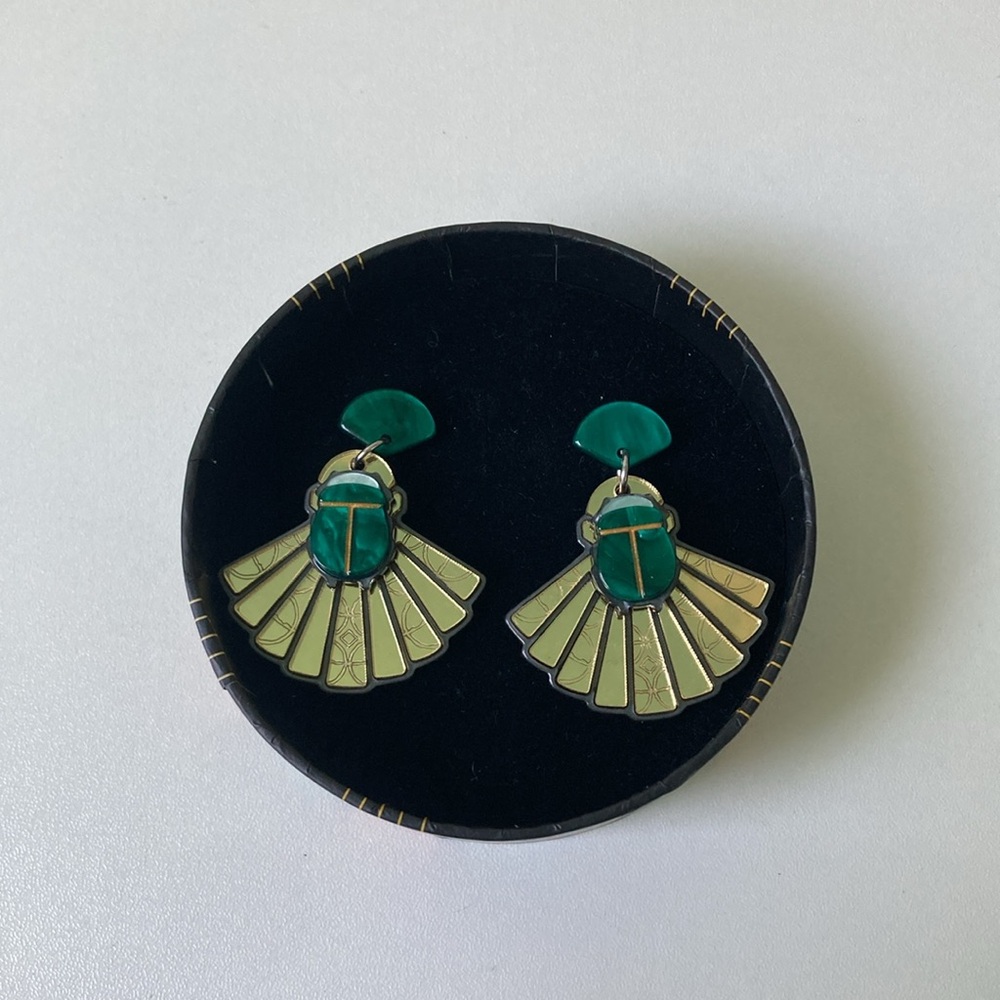 Erstwilder The Heart of Egypt Scarab Drop Earrings